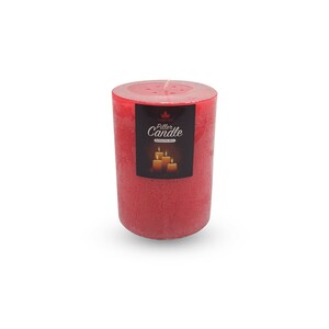 Maple Leaf Pillar Candle P401 3x4inch Red