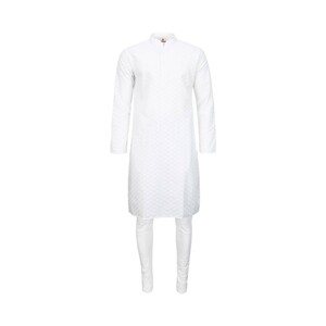 Men's Long Sleeve Kurta Pyjama Set White CH1462839, Medium