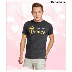 Debackers Men's Couple Round Neck T-Shirt Short Sleeve, Prince, Medium