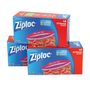 Ziploc Quart Bag Seal Top Size 17.7cm x 18.8cm 48pcs 2+1
