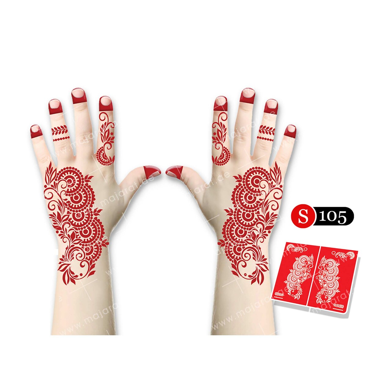 Majarat Henna Design Sticker Small S105 18x15cm Online at Best Price ...