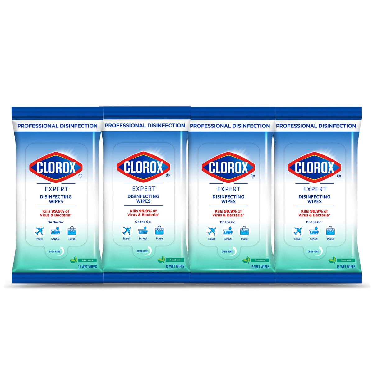 Clorox Expert Disinfecting Wipes Fresh Scent 4 x 15pcs