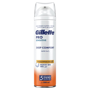 Gillette Pro Shave Gel Sensitive Deep Comfort Eucalyptus Oil 200ml