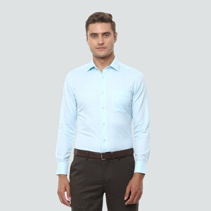 Louis Philippe Men's Shirt Long Sleeve LPSFMCLPK05969 Blue, 39