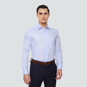Louis Philippe Men's Shirt Long Sleeve LPSFMCLPC49324 Blue, 39