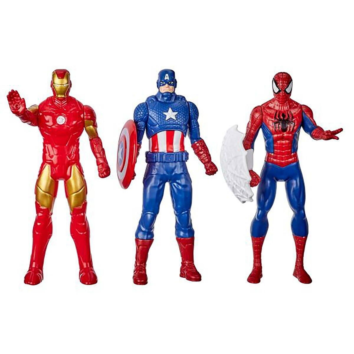 Marvel Action Figure Toy 3-Pack, 6-inch Figures, Iron Man, Spider-Man, Captain America, F13945L