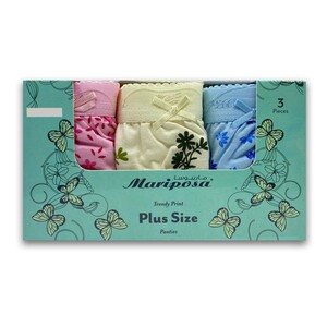 Mariposa Women's Plus Size Panty 3 Pcs Pack Print-70 Assorted Colors - 3XL