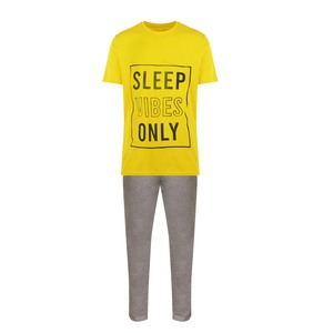 Eten Boys Pyjama Set Short Sleeve Yellow Grey 10Y