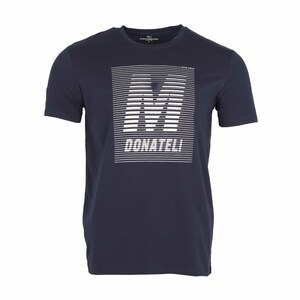 Marco Donateli Men's Round-Neck T-Shirt Short Sleeve Navy Large