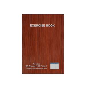 Fis Exercise Book A4 1-Side Plain/4-Line Ruled with Left Margin 80Sheets (160Pages)
