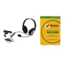 Microsoft LifeChat LX-300 Headset + Norton Internet/Security1Dvc ( Combo Pack)