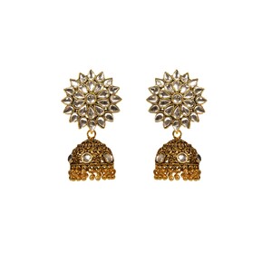 Eten Traditional Ethnic Earrings Antique Oxidized Gold Color WB016