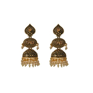 Eten Traditional Ethnic Earrings Antique Oxidized Gold Color WB045
