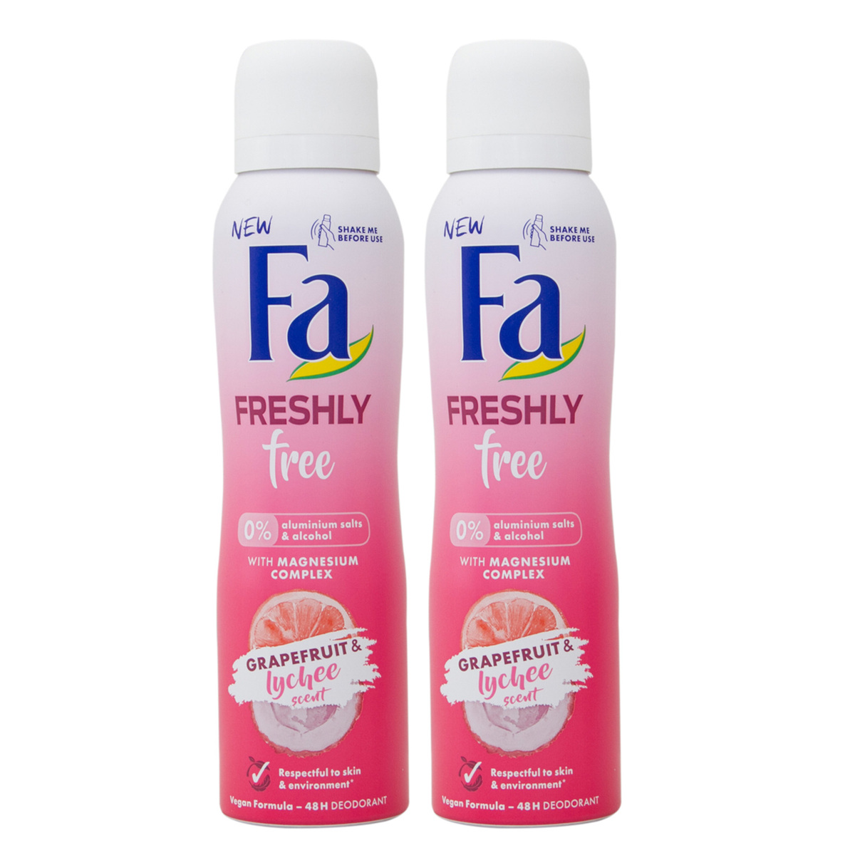 Fa Deodorant Spray Freshly Free Grapefruit & Lychee 2 x 150ml Online at Best Price | Year End Deals | Lulu UAE in UAE | LuLu UAE | supermarket kanbkam
