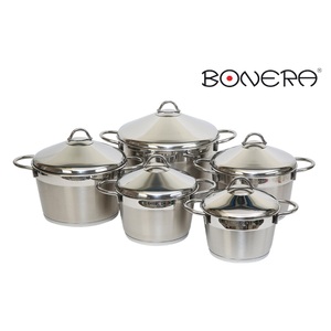 Bonera Stainless Steel  Cookware Set Chef 10pcs Made in Turkey