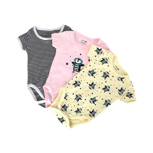 Eten Infant Girls Body Suit 3Pc Set G3B01, 3-6M