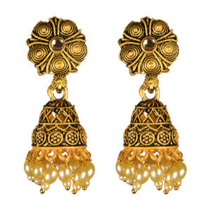 Eten Traditional Jumki Earrings WB3331, Gold Color