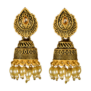 Eten Traditional Jumki Earrings WB3335, Gold Color
