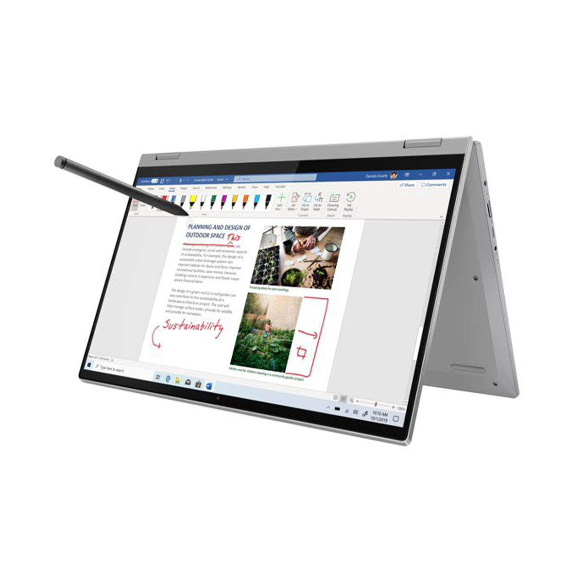 Lenovo IdeaPad Flex 5, (82HS00HPAX) Convertible Laptop, Core i3-1115G4, 4GB RAM, 256GB SSD, 14" FHD Touch, Windows 10,Gray,English-Arabic Keyboard