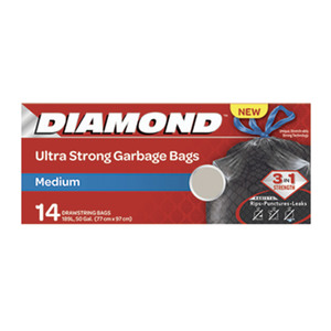 Diamond Garbage Bags Ultra Strong Medium Size 77 x 97cm 14pcs