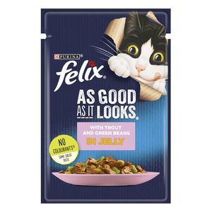 Purina Cat Food Felix As Good As It Looks With Trout And Green Bean In Jelly 85g