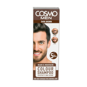 Cosmo Men Beard & Moustache Colour Shampoo Dark Brown 1pkt