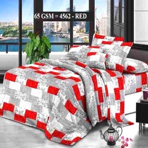 Peaceful Premium Comforter 6pcs Set 65GSM Double 220x240cm Red