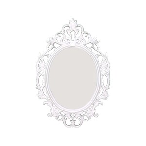 Maple Leaf Oval Shape Decorative Wall Mirror BB142-112431702 W49xH70.5xD3.4cm Assorted