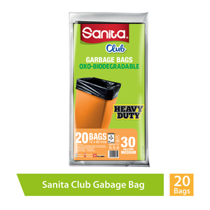Sanita Club Garbage Bags Oxo-Biodegradable Medium 30 Gallons Size 72 x 85cms 20pcs