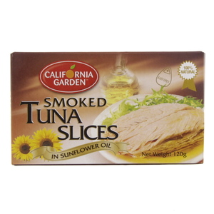 California Garden Canned Smoked Tuna Slices In Sunflower Oil 120g
