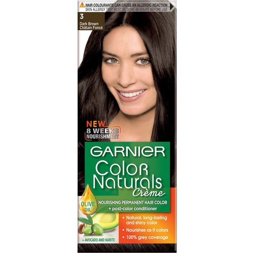 Garnier Color Naturals 3 Dark Brown Hair Color 1 Packet Permanent Colorants Lulu Qatar