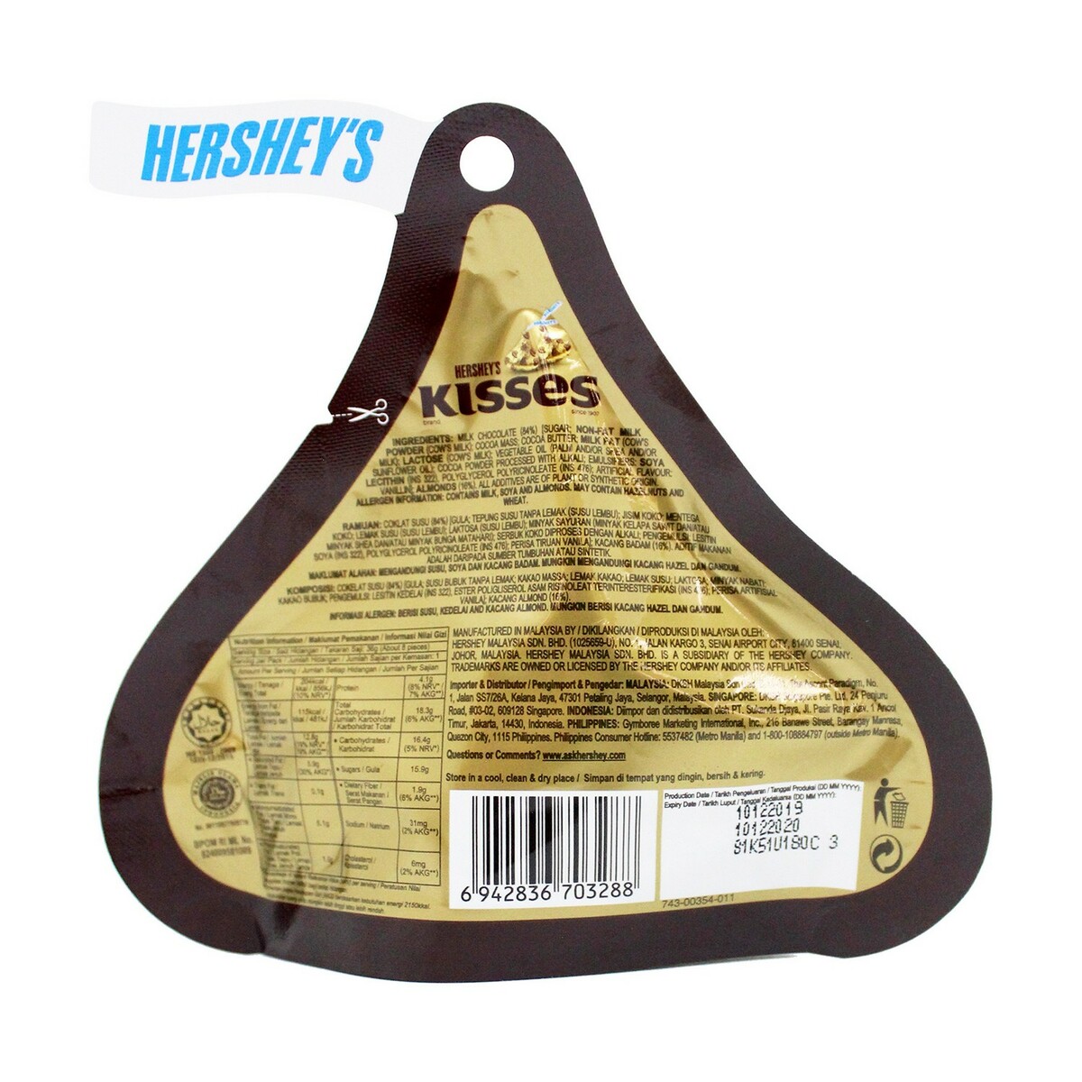Hershey's Kisses With Almonds 36g Online at Best Price | Chocolate Bags ...