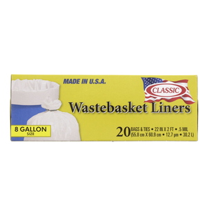 Classic Wastebasket Liners 8 Gallon Size 55.8cm x 60.9cm 20pcs