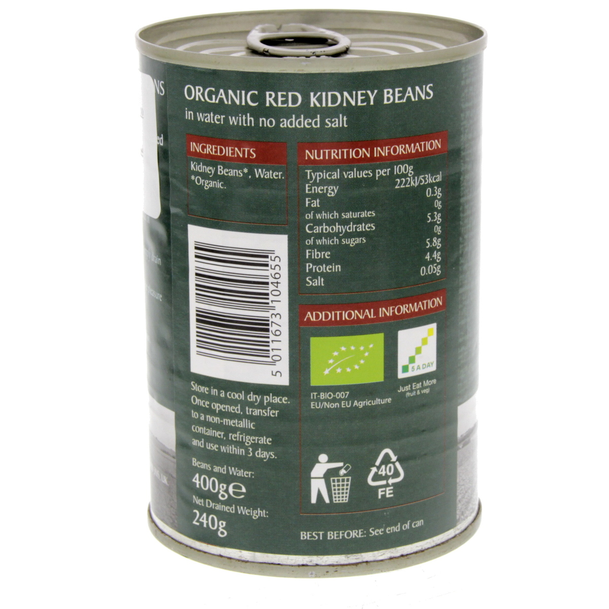 Epicure Organic Red Kidney Beans 400g
