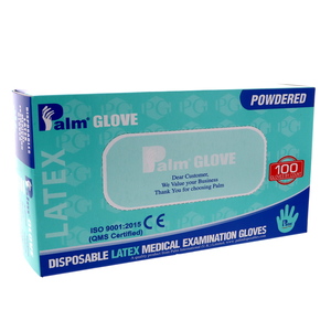 Palm Disposable Latex Gloves Powdered Assorted 100pcs