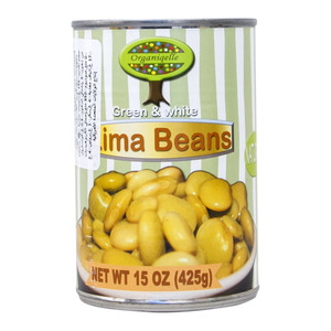 Organiqelle Green & White Lima Beans 425g