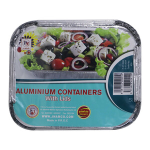 Plasti Net Aluminium Containers With Lids 450cc 10pcs