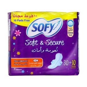 Sofy Soft & Secure Pads Large With Wings  Size 29cm 30+10