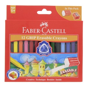 Faber-Castell Grip Erasable Crayons 12 Pieces