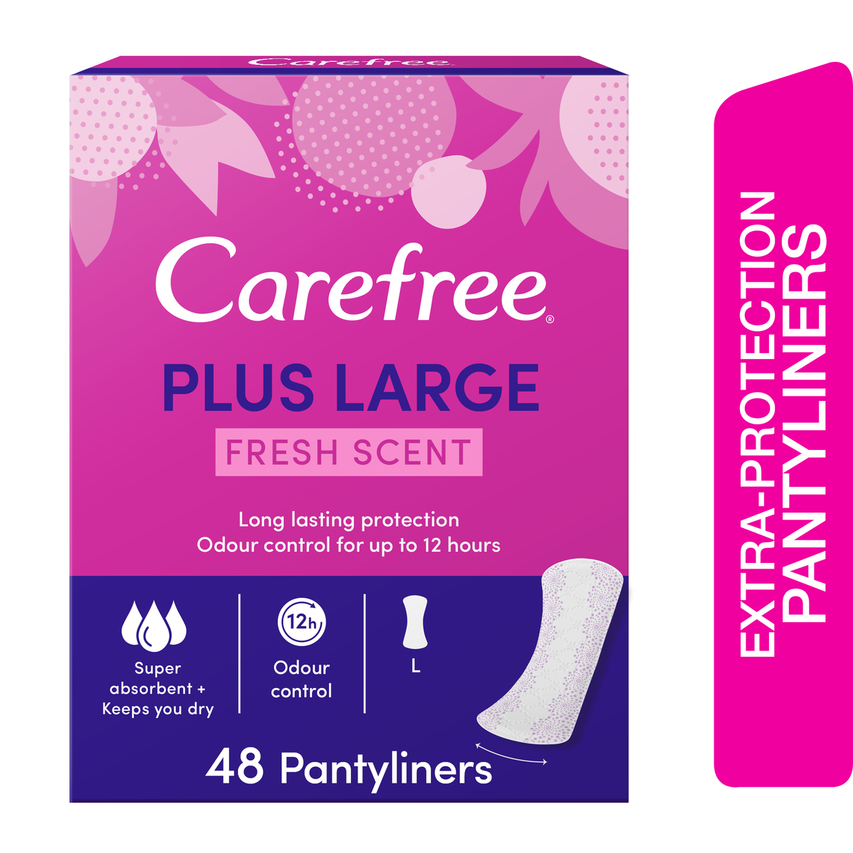 Carefree Panty Liners Plus Large Fresh Scent 48pcs