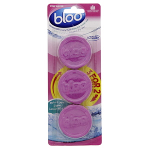 Bloo Toilet Blocks Pink Water 38g X 3pcs