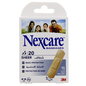 Nexcare Bandage Sheer Regular 20pcs