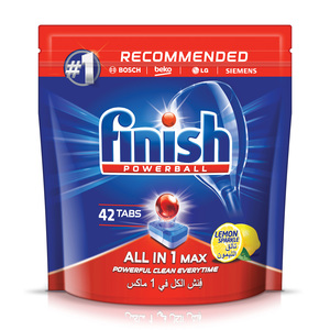 Finish Dishwasher Detergent Powerball Tabs Lemon 42Tabs 672g