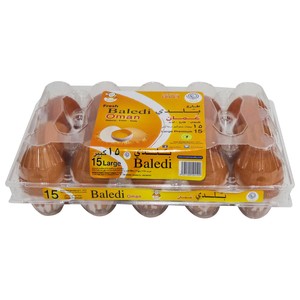 Baledi Grade A Brown Premium Eggs Large 15pcs