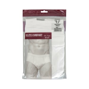 Elite Comfort Men's Brief White 3 Pcs Pack Extra Large