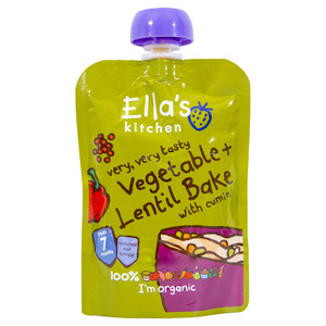 Ella's Kitchen Organic Baby Food Vegetable + Lentil Bake With Cumin 130g