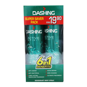 Dashing Deo Spray Active 2x125ml