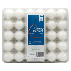 اشتري قم بشراء رحيمة بيض أبيض علبة بلاستيك 30 حبة Online at Best Price من الموقع - من لولو هايبر ماركت White Eggs في السعودية