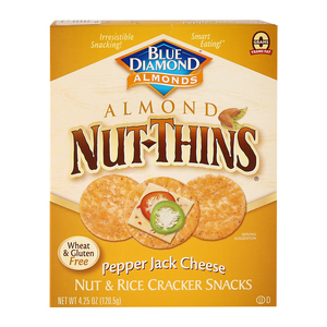 Blue Diamond Almond Nut-Thins Pepper Jack Cheese Nut And Rice Crackers Snacks 120g