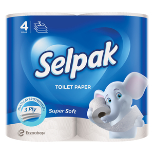 Selpak Super Soft Toilet Paper 3ply 4 x 140 Sheets